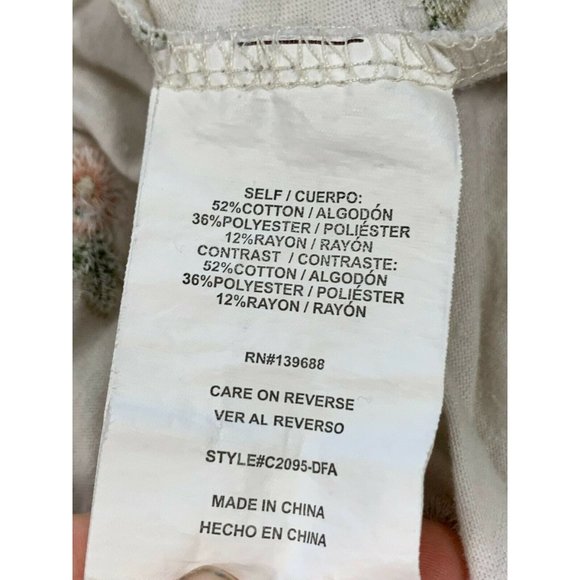 Coco Jaimeson White Embroidered Flowers Floral Short Sleeve Ruffle Top Blouse XL - Picture 3 of 11